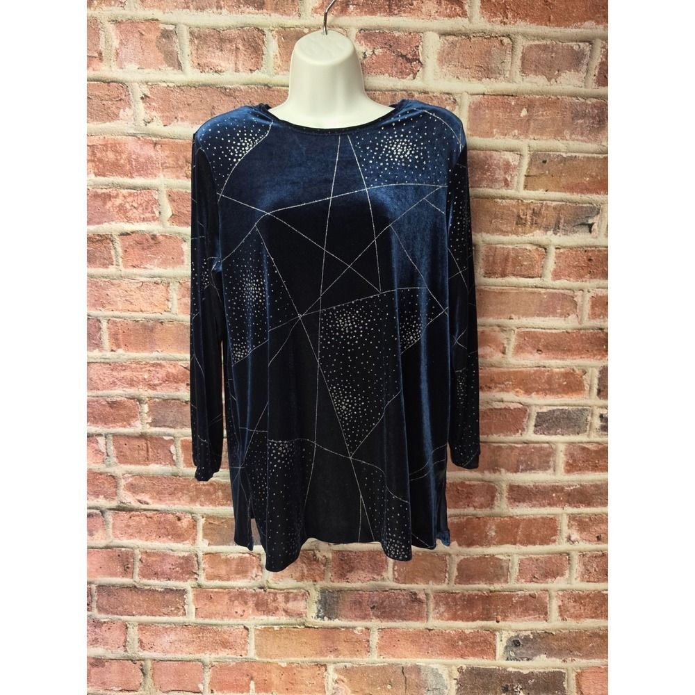 Vintage Women's ALFRED DUNNER Velvet A-Line Sparkly Top Size 10